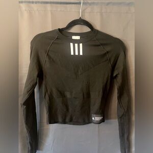 Adidas Black Long Sleeve Athletic Training Top Size Medium